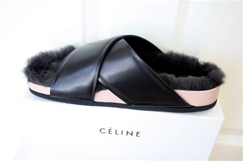 celine fur sandals